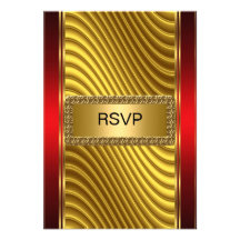 Oro y rojo del rsvp de Mitzvah de la barra Anuncio