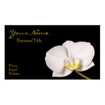 Orquídea blanca en negro tarjetas de negocio