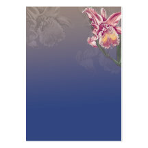 orquídea rosada hermosa en azul profundo tarjetas personales