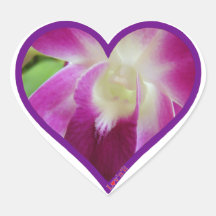 orquídea rosada pegatinas de corazon