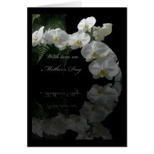 Orquídeas y helechos de polilla del día de madre felicitación