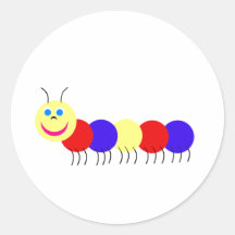 oruga primaria pegatinas redondas