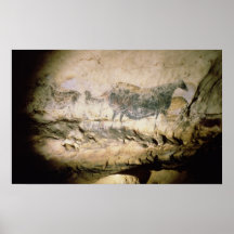 Oscile la pintura de una vaca negra, c.17000 A.C. Impresiones