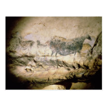 Oscile la pintura de una vaca negra, c.17000 A.C. Tarjetas Postales