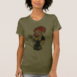 Oscuridad de la camiseta del chica del mono de gra