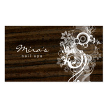 Oscuridad de madera floral de la tarjeta de visita