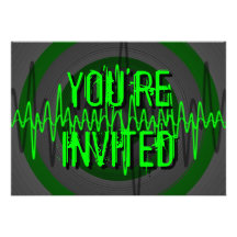 Oscuridad verde sana "usted es" invitación invitad