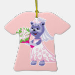 oso bonito de la novia con el ramo ornamento para reyes magos