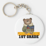 Oso con el 1r grado de la regla llaveros personalizados