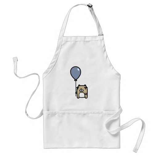 Oso con el globo azul delantal