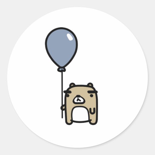 Oso con el globo azul pegatinas  