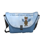 Oso con los tiburones para los brazos bolsa messenger