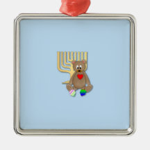 Oso con Mennorah Adorno Para Reyes
