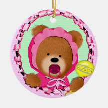 Oso de la niña adorno