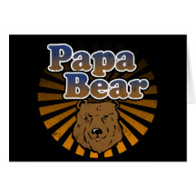 Oso de la papá, apariencia vintage fresca del día  tarjeton