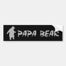 Oso de la papá etiqueta de parachoque