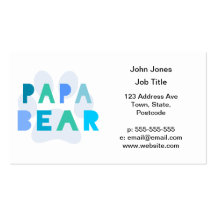 Oso de la papá tarjetas de visita