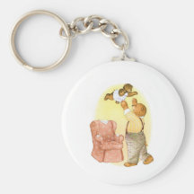 Oso de la papá y del bebé llavero personalizado