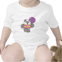 Oso de panda lindo con el globo trajes de bebé