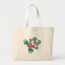 Oso de panda lindo del patinaje de hielo bolsas lienzo
