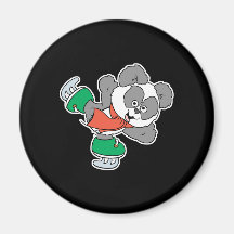 Oso de panda lindo del patinaje de hielo imán para frigorifico