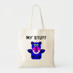 Oso de peluche azul bolsas lienzo