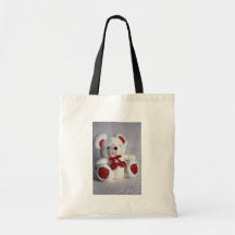 Oso de peluche blanco lindo bolsa de mano