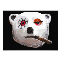 Oso de peluche cubano con el cigarro, parte poster anuncio