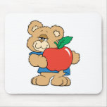 Oso de peluche de Apple de los días escolares Alfombrillas De Raton