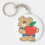 Oso de peluche de Apple de los días escolares Llavero