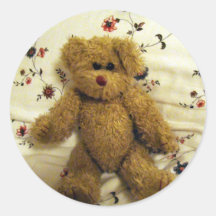 oso de peluche de la noche de la noche etiqueta redonda