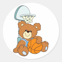 Oso de peluche del baloncesto pegatina