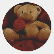 Oso de peluche del el día de San Valentín Pegatina Redonda