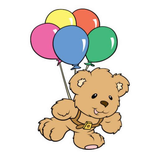 teddy bear holding balloons clipart - photo #22