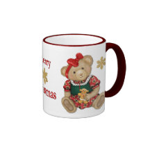 Oso de peluche del navidad - chica taza