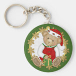 Oso de peluche del navidad - muchacho llaveros