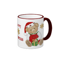 Oso de peluche del navidad - muchacho taza de café