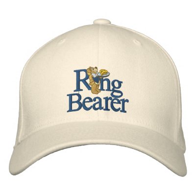 Oso de peluche del portador de anillo gorro bordado Oso de peluche del portador de anillo gorro bordado
