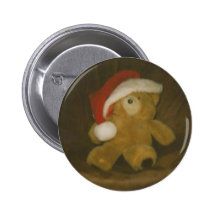 oso de peluche del vintage con el gorra de santa ( pins