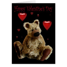 Oso de peluche feliz del día de San Valentín con l Felicitación