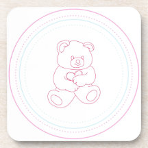 Oso de peluche femenino posavasos de bebida