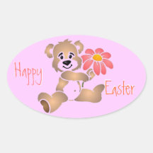 Oso de peluche lindo de Pascua Colcomanias Ovaladas