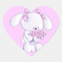 Oso de peluche lindo de Pascua Pegatinas Corazon