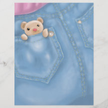 oso de peluche lindo del bolsillo de la mezclilla flyer personalizado