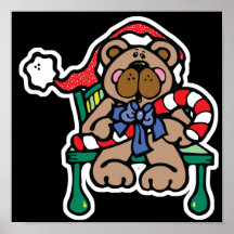 oso de peluche lindo del navidad posters