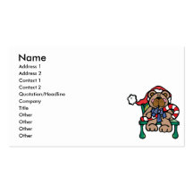 oso de peluche lindo del navidad tarjetas de visita