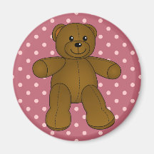 Oso de peluche marrón lindo imán de frigorífico