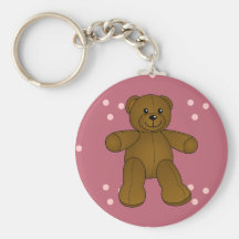 Oso de peluche marrón lindo llavero personalizado