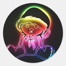 oso de peluche pegatina redonda