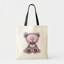 Oso de peluche rosado bolsa de mano